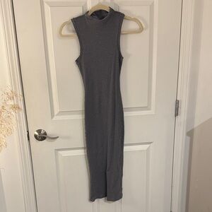 H&M Sleeveless Charcoal Midi Dress